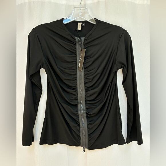 NWT LeSwim Ruched Rashie Size 8 Long Sleeve Rash Guard UPF 50+ Medium Le Swim - Picture 2 of 9